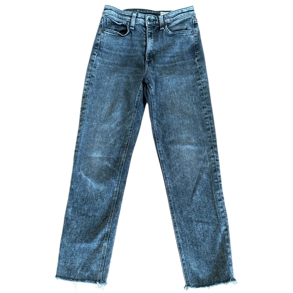 Rag & Bone Nina High Rise Ankle Cigarette Black Sage Light‎ Wash Jeans Size 25